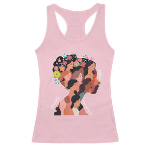 International Women's Day Racerback Tank Top Justice Strength Empowerment Feminist TS11 Light Pink Print Your Wear