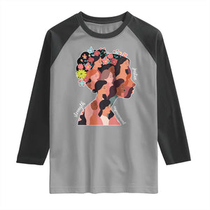 International Women's Day Raglan Shirt Justice Strength Empowerment Feminist TS11 Sport Gray Black Print Your Wear