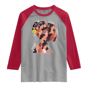 International Women's Day Raglan Shirt Justice Strength Empowerment Feminist TS11 Sport Gray Red Print Your Wear