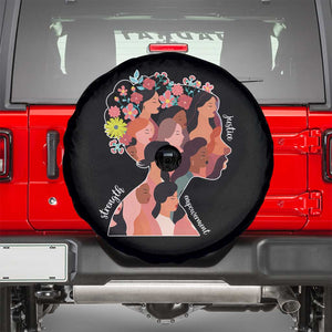 International Women's Day Spare Tire Cover Justice Strength Empowerment Feminist TS11 Black Print Your Wear
