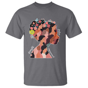 International Women's Day T Shirt Justice Strength Empowerment Feminist TS11 Charcoal Print Your Wear