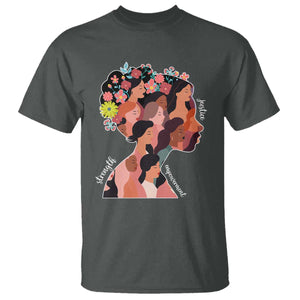 International Women's Day T Shirt Justice Strength Empowerment Feminist TS11 Dark Heather Print Your Wear