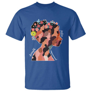 International Women's Day T Shirt Justice Strength Empowerment Feminist TS11 Royal Blue Print Your Wear