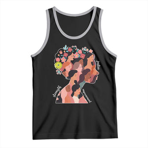 International Women's Day Tank Top Justice Strength Empowerment Feminist TS11 Black Athletic Heather Print Your Wear