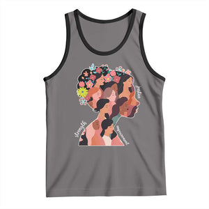 International Women's Day Tank Top Justice Strength Empowerment Feminist TS11 Deep Heather Black Print Your Wear