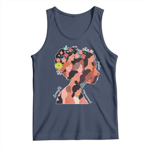 International Women's Day Tank Top Justice Strength Empowerment Feminist TS11 Navy Print Your Wear