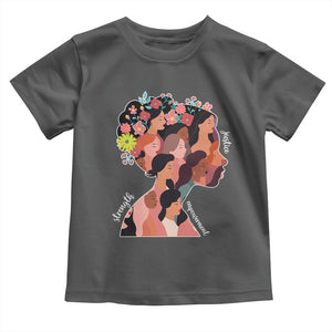 International Women's Day Toddler T Shirt Justice Strength Empowerment Feminist TS11 Dark Heather Print Your Wear