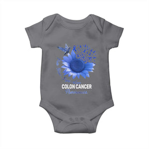 Colon Cancer Awareness Baby Onesie Faith Hope Fight Love Blue Sunflower Ribbon TS11 Charcoal Print Your Wear