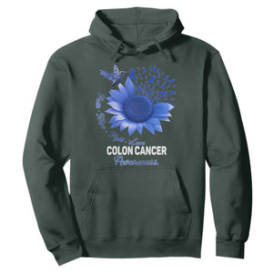 Colon Cancer Awareness Hoodie Faith Hope Fight Love Blue Sunflower Ribbon TS11 Dark Forest Green Print Your Wear