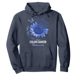 Colon Cancer Awareness Hoodie Faith Hope Fight Love Blue Sunflower Ribbon TS11 Navy Print Your Wear