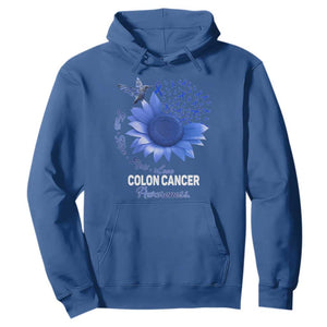 Colon Cancer Awareness Hoodie Faith Hope Fight Love Blue Sunflower Ribbon TS11 Royal Blue Print Your Wear