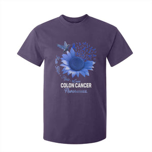 Colon Cancer Awareness T Shirt For Kid Faith Hope Fight Love Blue Sunflower Ribbon TS11 Purple Print Your Wear