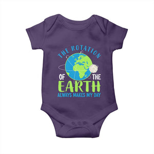 Funny The Rotation Of The Earth Always Makes My Day Baby Onesie Climate Change Earth Day Moon TS11 Purple Print Your Wear