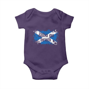 Alba Gu Brath Baby Onesie Vintage Scottish Scotland Flag Saltire TS11 Purple Print Your Wear