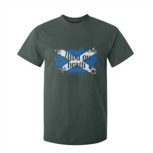 Alba Gu Brath T Shirt For Kid Vintage Scottish Scotland Flag Saltire TS11 Dark Forest Green Print Your Wear