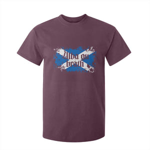 Alba Gu Brath T Shirt For Kid Vintage Scottish Scotland Flag Saltire TS11 Maroon Print Your Wear
