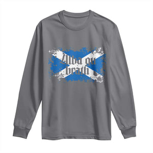 Alba Gu Brath Long Sleeve Shirt Vintage Scottish Scotland Flag Saltire TS11 Charcoal Print Your Wear