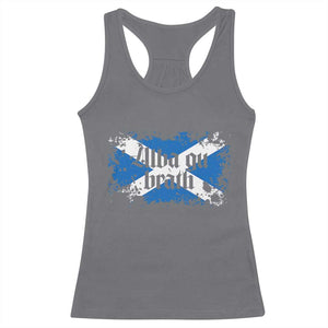 Alba Gu Brath Racerback Tank Top Vintage Scottish Scotland Flag Saltire TS11 Charcoal Print Your Wear