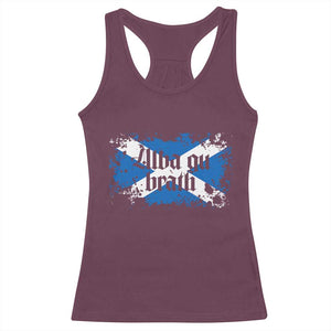 Alba Gu Brath Racerback Tank Top Vintage Scottish Scotland Flag Saltire TS11 Maroon Print Your Wear