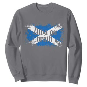 Alba Gu Brath Sweatshirt Vintage Scottish Scotland Flag Saltire TS11 Charcoal Print Your Wear