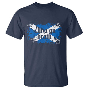 Alba Gu Brath T Shirt Vintage Scottish Scotland Flag Saltire TS11 Navy Print Your Wear