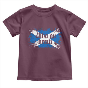 Alba Gu Brath Toddler T Shirt Vintage Scottish Scotland Flag Saltire TS11 Maroon Print Your Wear