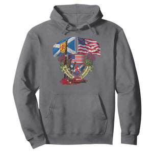 Scottish American Heritage Month Hoodie Bagpipe Vintage Scottish American Flag Thistle TS11 Charcoal Print Your Wear