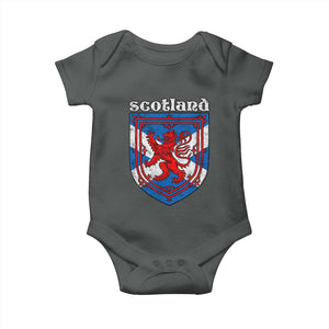 Scottish Pride Baby Onesie Scottish Rampant Lion Flag Scotland Coat of Arms TS11 Dark Heather Print Your Wear
