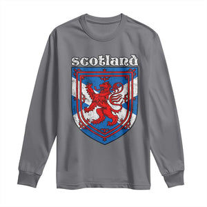 Scottish Pride Long Sleeve Shirt Scottish Rampant Lion Flag Scotland Coat of Arms TS11 Charcoal Print Your Wear