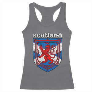 Scottish Pride Racerback Tank Top Scottish Rampant Lion Flag Scotland Coat of Arms TS11 Charcoal Print Your Wear