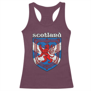 Scottish Pride Racerback Tank Top Scottish Rampant Lion Flag Scotland Coat of Arms TS11 Maroon Print Your Wear