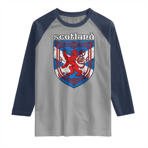 Scottish Pride Raglan Shirt Scottish Rampant Lion Flag Scotland Coat of Arms TS11 Sport Gray Navy Print Your Wear