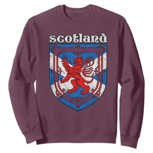 Scottish Pride Sweatshirt Scottish Rampant Lion Flag Scotland Coat of Arms TS11 Maroon Print Your Wear