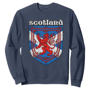 Scottish Pride Sweatshirt Scottish Rampant Lion Flag Scotland Coat of Arms TS11 Navy Print Your Wear