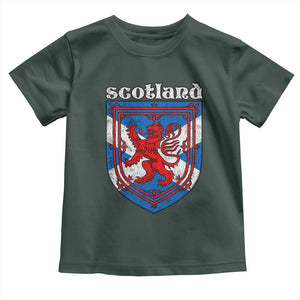 Scottish Pride Toddler T Shirt Scottish Rampant Lion Flag Scotland Coat of Arms TS11 Dark Forest Green Print Your Wear