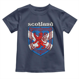 Scottish Pride Toddler T Shirt Scottish Rampant Lion Flag Scotland Coat of Arms TS11 Navy Print Your Wear
