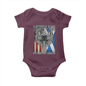 Scottish American Baby Onesie Scottish By Blood American By Birth Patriot By Choice TS11 Maroon Print Your Wear