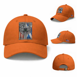 Scottish American Baseball Cap Scottish By Blood American By Birth Patriot By Choice TS11 Baseball Cap Universal Fit Orange Print Your Wear