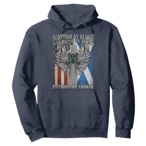 Scottish American Hoodie Scottish By Blood American By Birth Patriot By Choice TS11 Navy Print Your Wear