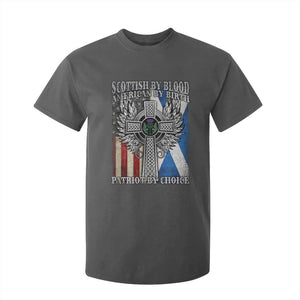 Scottish American T Shirt For Kid Scottish By Blood American By Birth Patriot By Choice TS11 Dark Heather Print Your Wear