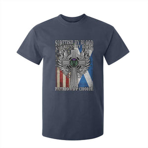 Scottish American T Shirt For Kid Scottish By Blood American By Birth Patriot By Choice TS11 Navy Print Your Wear