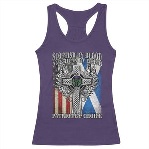 Scottish American Racerback Tank Top Scottish By Blood American By Birth Patriot By Choice TS11 Purple Print Your Wear