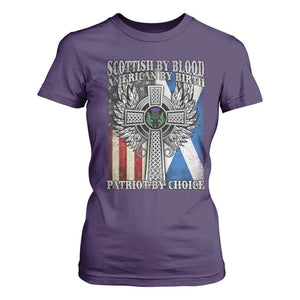 Scottish American T Shirt For Women Scottish By Blood American By Birth Patriot By Choice TS11 Purple Print Your Wear