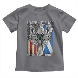 Scottish American Toddler T Shirt Scottish By Blood American By Birth Patriot By Choice TS11 Charcoal Print Your Wear