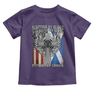 Scottish American Toddler T Shirt Scottish By Blood American By Birth Patriot By Choice TS11 Purple Print Your Wear