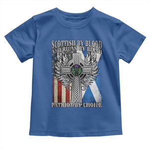 Scottish American Toddler T Shirt Scottish By Blood American By Birth Patriot By Choice TS11 Royal Blue Print Your Wear