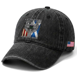 Scottish American Washed Cotton Baseball Cap Scottish By Blood American By Birth Patriot By Choice TS11 Print Your Wear