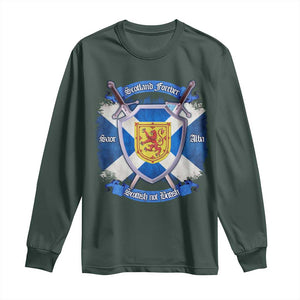 Scotland Forever Saor Alba Scottish Not British Long Sleeve Shirt Scottish Pride TS11 Dark Forest Green Print Your Wear