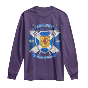 Scotland Forever Saor Alba Scottish Not British Long Sleeve Shirt Scottish Pride TS11 Purple Print Your Wear