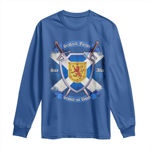 Scotland Forever Saor Alba Scottish Not British Long Sleeve Shirt Scottish Pride TS11 Royal Blue Print Your Wear
